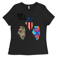 Black Im in a Fishing State of Mind Illinois Ladies Tee - Bettercallsaul
