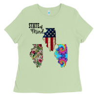 Matcha Im in a Fishing State of Mind Illinois Ladies Tee - Bettercallsaul