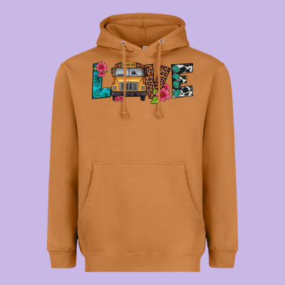 Love School Bus Heavyweight Hoodie Designed By Artiststas