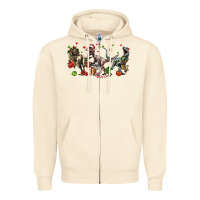 Sandshell Three Christmas Dinosaurs Zipper Hoodie - LillyAllenDesigns