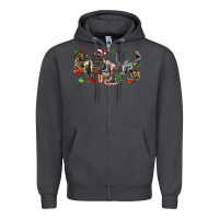 Smoke Three Christmas Dinosaurs Zipper Hoodie - LillyAllenDesigns