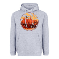Heather Grey Retro Vintage Sedona Arizona Hiking Sunset Dawn Gift Heavyweight Hoodie - minhPixels