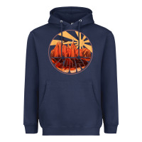 Navy Retro Vintage Sedona Arizona Hiking Sunset Dawn Gift Heavyweight Hoodie - minhPixels