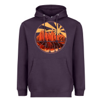 Plum Retro Vintage Sedona Arizona Hiking Sunset Dawn Gift Heavyweight Hoodie - minhPixels