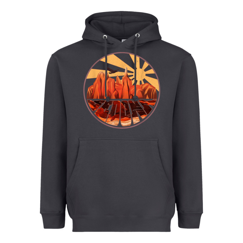 Retro Vintage Sedona Arizona Hiking Sunset Dawn Gift Heavyweight Hoodie by minhPixels | Teevron