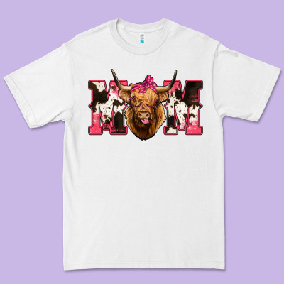 Highland Cow Mom Premium Tee Designed By Bettercallsaul