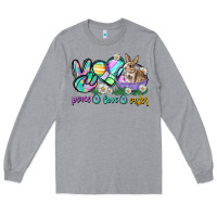 Heather Grey Peace love Easter Day Long Sleeve Tee - CowGirlArtShop