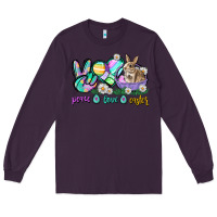 Plum Peace love Easter Day Long Sleeve Tee - CowGirlArtShop