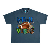 Midnight Navy Football vibes green and blue Urban Heavy Tee - HowdyJamesFarm