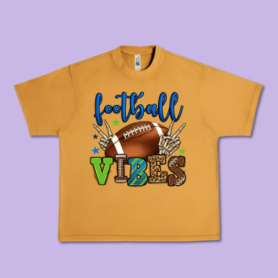 Football Vibes Green And Blue Urban Heavy Tee Designed By Howdyjamesfarm