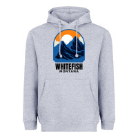 Heather Grey Whitefish MT Heavyweight Hoodie - minhPixels