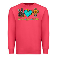 Cardinal peace love faith with cros and sunflower Premium Sweatshirt - Artiststas