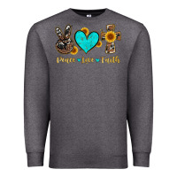 Charcoal Heather peace love faith with cros and sunflower Premium Sweatshirt - Artiststas