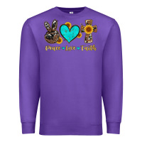 Purple peace love faith with cros and sunflower Premium Sweatshirt - Artiststas