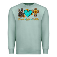 Seafoam peace love faith with cros and sunflower Premium Sweatshirt - Artiststas