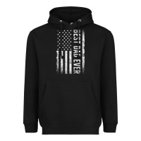 Black Father's Day Best Dad Ever American Flag Heavyweight Hoodie - minhPixels