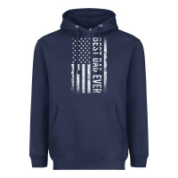 Navy Father's Day Best Dad Ever American Flag Heavyweight Hoodie - minhPixels