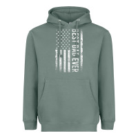 Sage Father's Day Best Dad Ever American Flag Heavyweight Hoodie - minhPixels