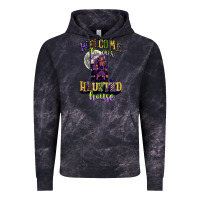 Cloud Black welcome to our haunted house Vintage Hoodie - CowGirlArtShop