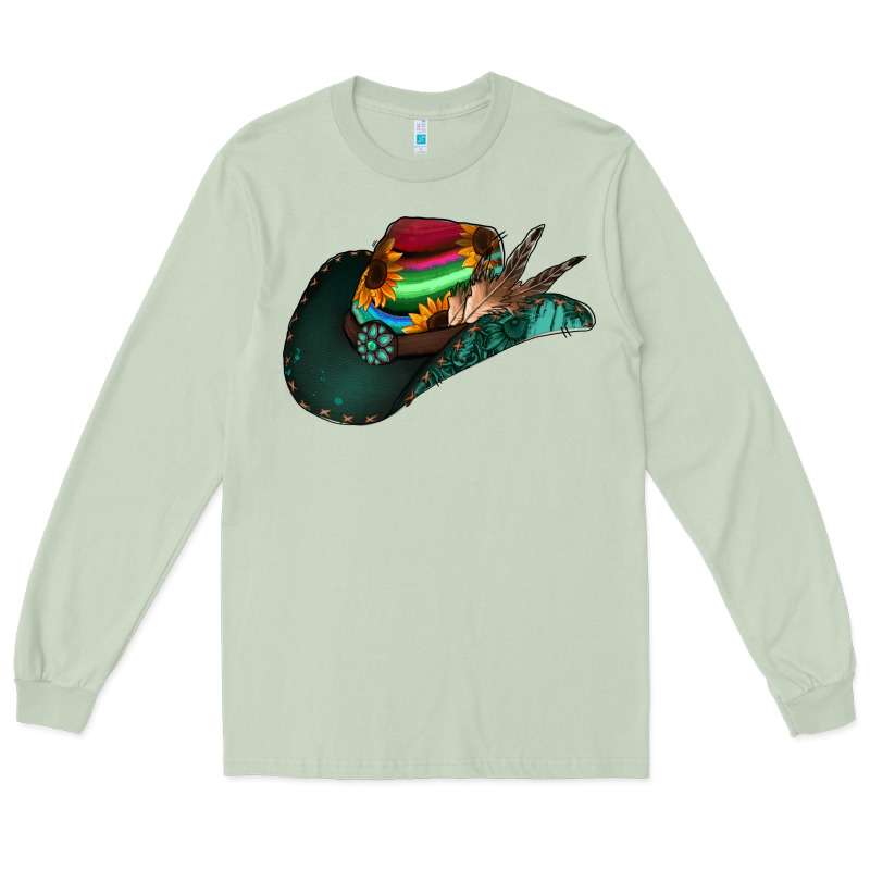 Aztec Sunflower Cowboy Hat Long Sleeve Tee by Jasminsmagicworld | Teevron