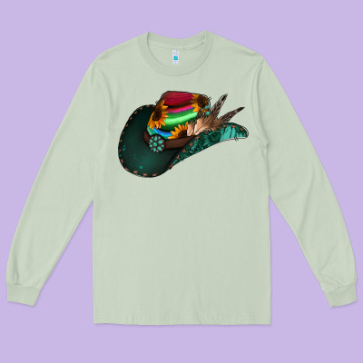 Aztec Sunflower Cowboy Hat Long Sleeve Tee Designed By Jasminsmagicworld