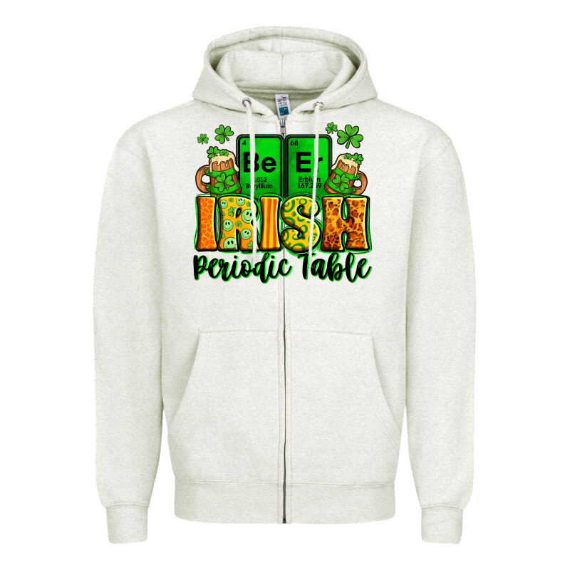 Beer Irish Periodic Table St. Patrick's Zipper Hoodie by LillyAllenDesigns | Teevron