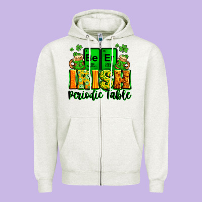 Beer Irish Periodic Table St. Patrick's Zipper Hoodie Designed By Lillyallendesigns