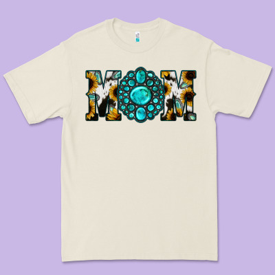 Sunflower Turquoise Gemstone Cowhide Mom Premium Tee Designed By Bettercallsaul
