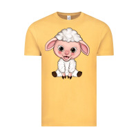 Vintage Mustard Cartoon Lamb Vintage Tee - HowdyJamesFarm