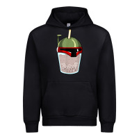 Black bubble fett boba tea funny sci fi pun pearl milk tea gift t shirt Urban Hoodie - minhPixels