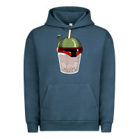 Pigment Midnight Navy bubble fett boba tea funny sci fi pun pearl milk tea gift t shirt Urban Hoodie - minhPixels