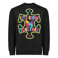 Black Let s Grow Together Heavyweight Sweatshirt - CowhideDigitalArt
