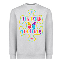 Heather Grey Let s Grow Together Heavyweight Sweatshirt - CowhideDigitalArt