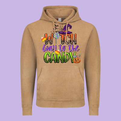 Witch Way To The Candy Vintage Hoodie Designed By Cowgirlartshop