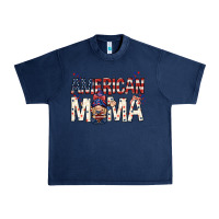 Navy American mama with gnome Mother's Day Urban Heavy Tee - HowdyJamesFarm