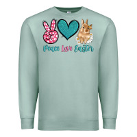 Seafoam peace love easter with bunny and butterfly Premium Sweatshirt - Artiststas