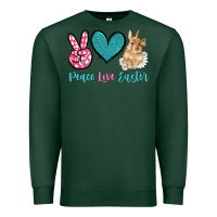 Sports Green peace love easter with bunny and butterfly Premium Sweatshirt - Artiststas