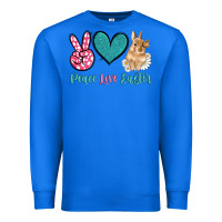 True Royal peace love easter with bunny and butterfly Premium Sweatshirt - Artiststas