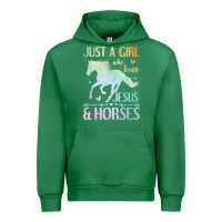 Emerald Jesus And Horses, Horse Gifts For Girls, Women Urban Hoodie - minhPixels