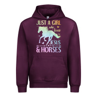 Mauve Wine Jesus And Horses, Horse Gifts For Girls, Women Urban Hoodie - minhPixels