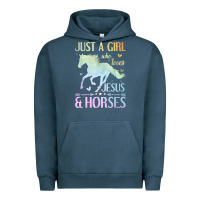 Pigment Midnight Navy Jesus And Horses, Horse Gifts For Girls, Women Urban Hoodie - minhPixels