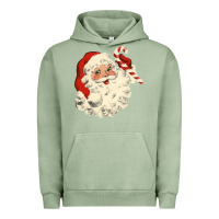 Pigment Oil Green santa vintage face Urban Hoodie - minhPixels
