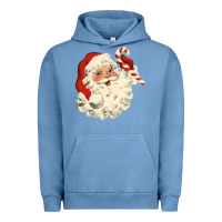 Pigment Pebble Blue santa vintage face Urban Hoodie - minhPixels