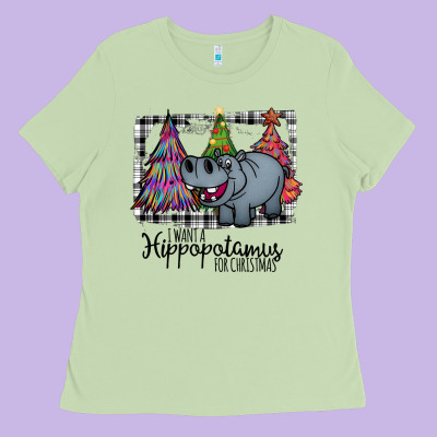 Hippopotamus, Christmas Carols, Christmas, Christmas Market, Christmas Ladies Tee Designed By Bettercallsaul
