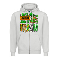 Dove Grey Eat drink and be Irish St. Patrick's Zipper Hoodie - LillyAllenDesigns