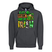 Smoke Eat drink and be Irish St. Patrick's Zipper Hoodie - LillyAllenDesigns