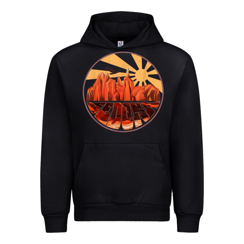 Retro Vintage Sedona Arizona Hiking Sunset Dawn Gift Urban Hoodie by minhPixels | Teevron
