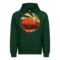 Forest Green Retro Vintage Sedona Arizona Hiking Sunset Dawn Gift Urban Hoodie - minhPixels