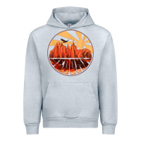 Heather Grey Retro Vintage Sedona Arizona Hiking Sunset Dawn Gift Urban Hoodie - minhPixels