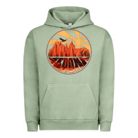 Pigment Oil Green Retro Vintage Sedona Arizona Hiking Sunset Dawn Gift Urban Hoodie - minhPixels
